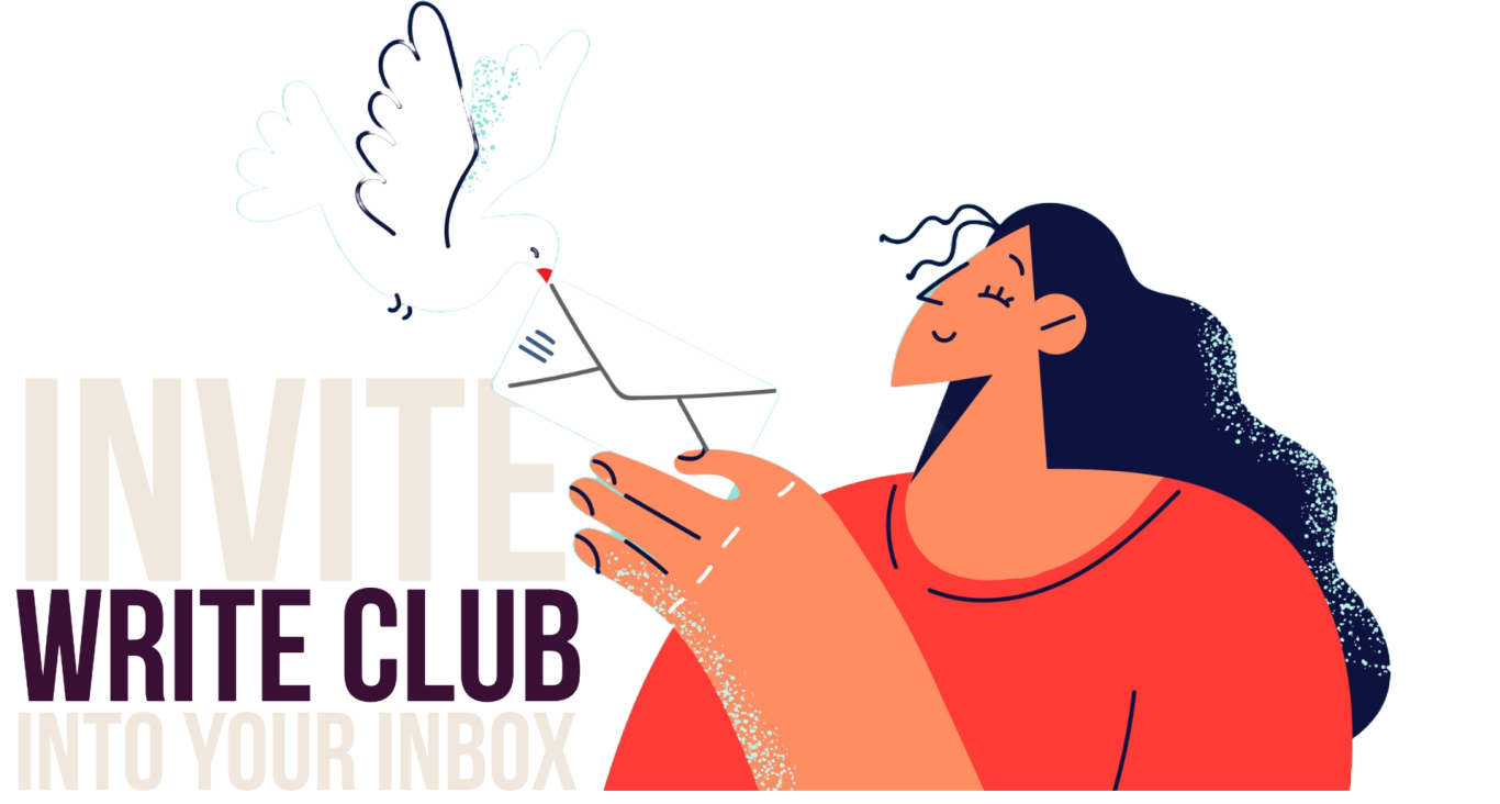 Really good emails newsletter graphics Text reads: "Really Good Emails You Don't Have to Reply To" on a pink background with an envelope icon.